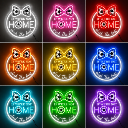 Soccer Ball Trophy Wall LED Neon Sign color grid