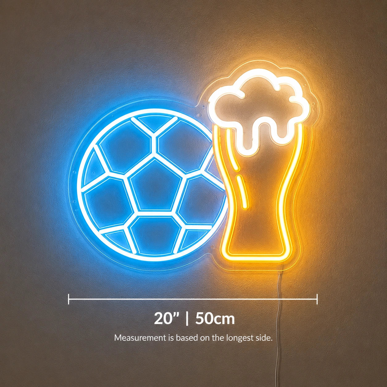Soccer Beer Bar Neon Sign LED Neon Sign size image