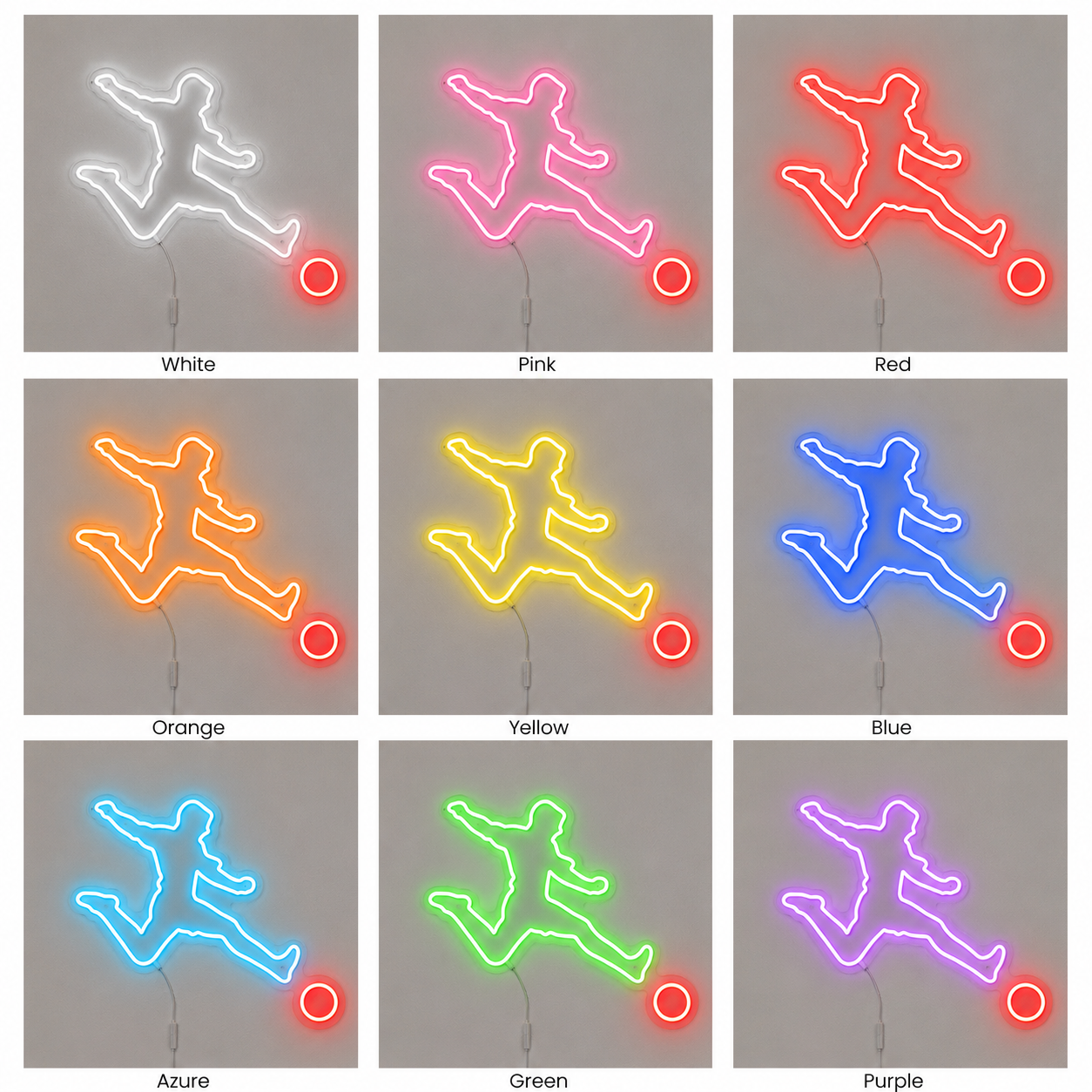 Soccer Cleats Bedroom Wall LED Neon Sign color grid