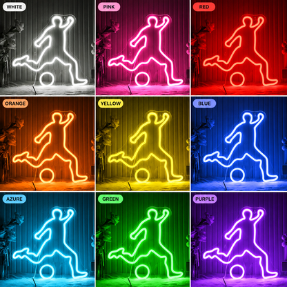 Soccer Cleats Soccer Room LED Neon Sign color grid