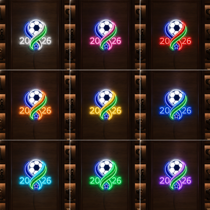Soccer Coach Team Room LED Neon Sign color grid