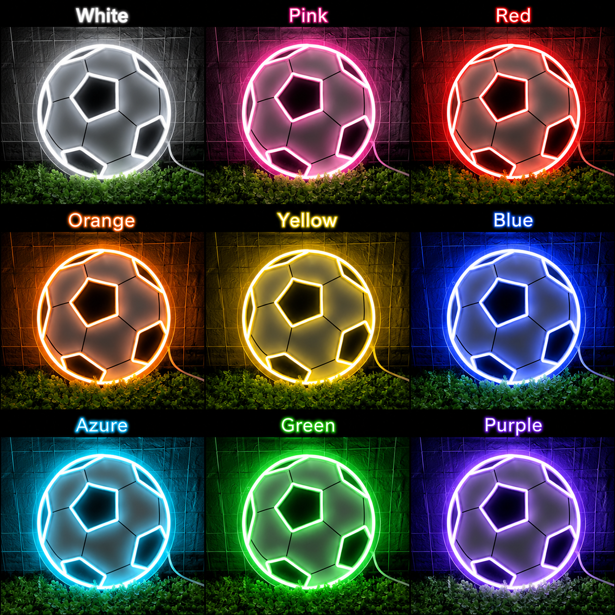 Soccer Coach Trophy Wall LED Neon Sign color grid