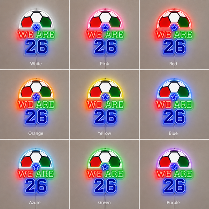 Soccer Fan Room Kids Room LED Neon Sign color grid