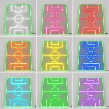 Soccer Field Outline Wall Decor LED Neon Sign color grid