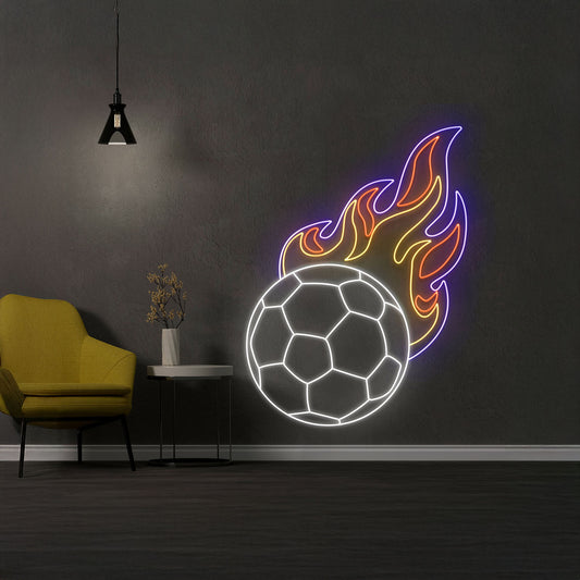 Soccer Fire Neon Light