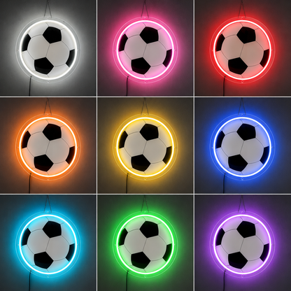 Soccer Goal Home Decor LED Neon Sign color grid