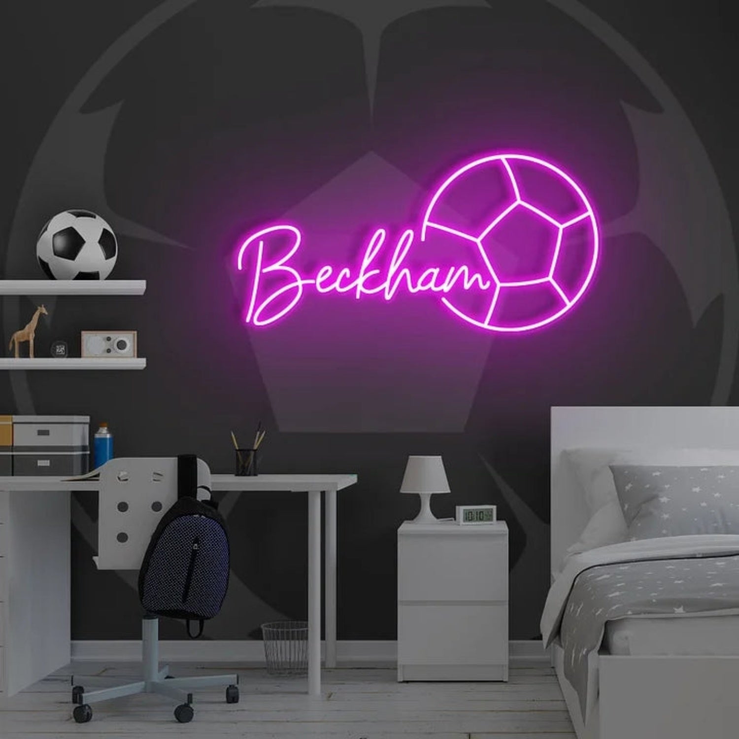 Soccer Led Neon Sign With Your Kids Name | Shineneon