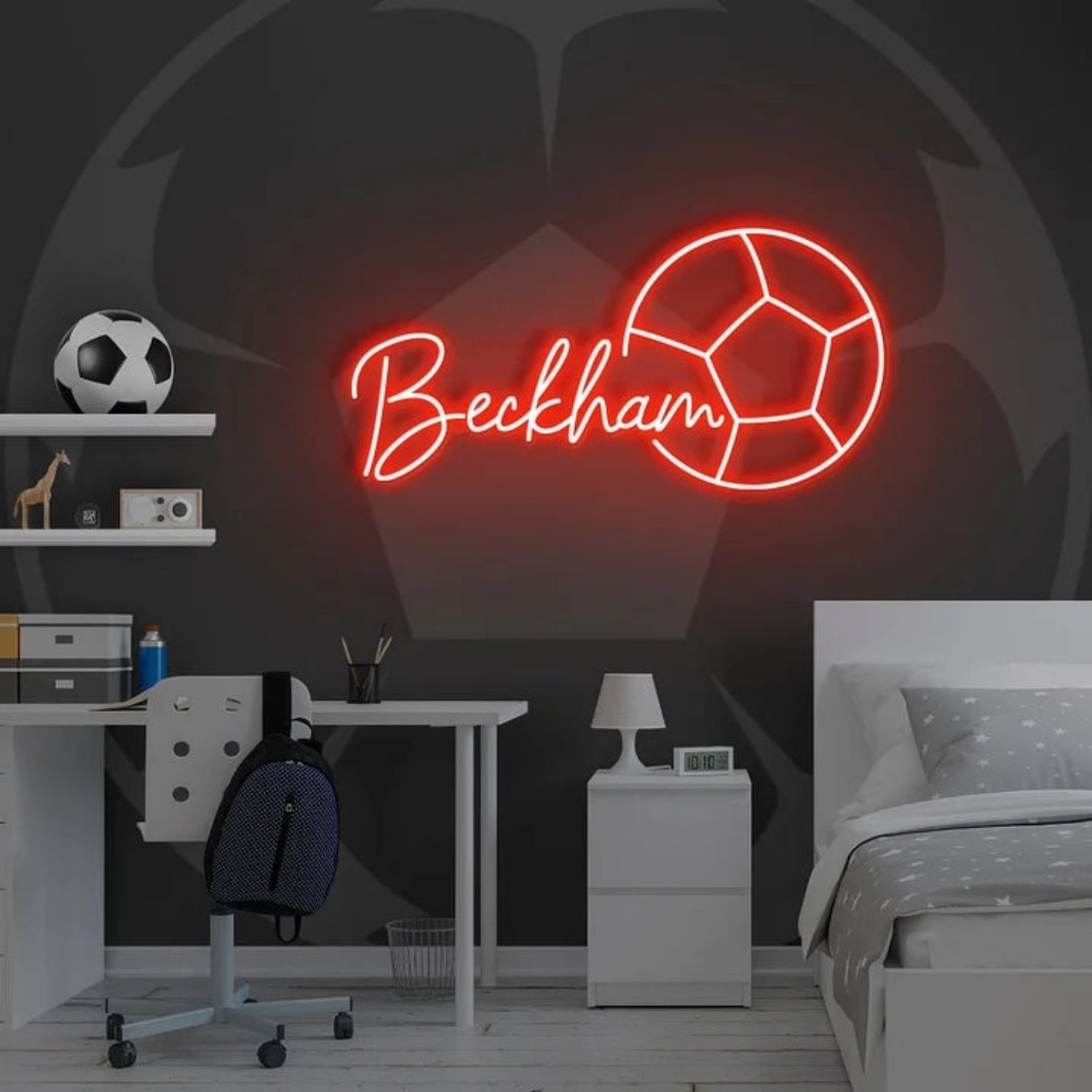 Soccer Led Neon Sign With Your Kids Name | Shineneon