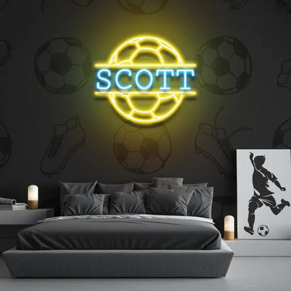 Soccer Led Neon Sign With Your Lovely Kids Name | Shineneon