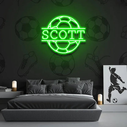 Soccer Led Neon Sign With Your Lovely Kids Name | Shineneon
