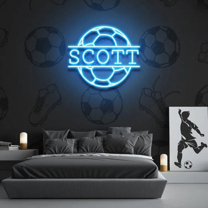 Soccer Led Neon Sign With Your Lovely Kids Name | Shineneon