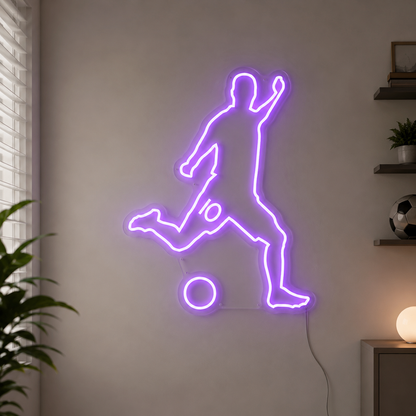 Soccer Player Silhouette Team Room LED Neon Sign main product image