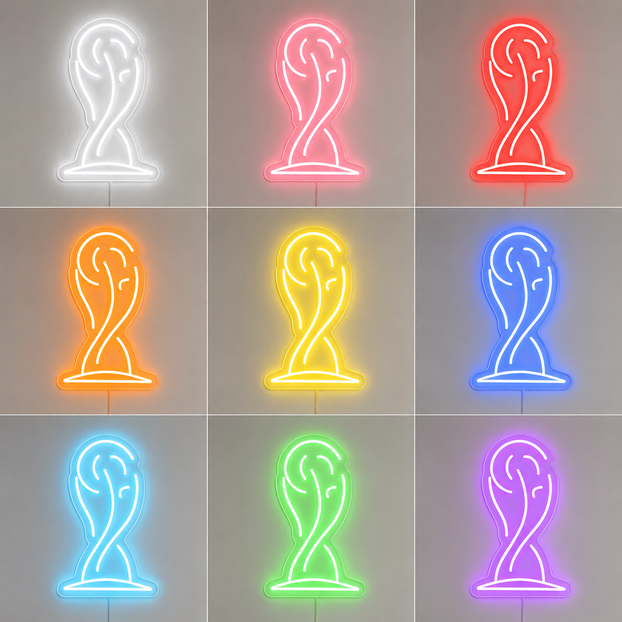 Soccer Trophy Home Decor LED Neon Sign color grid