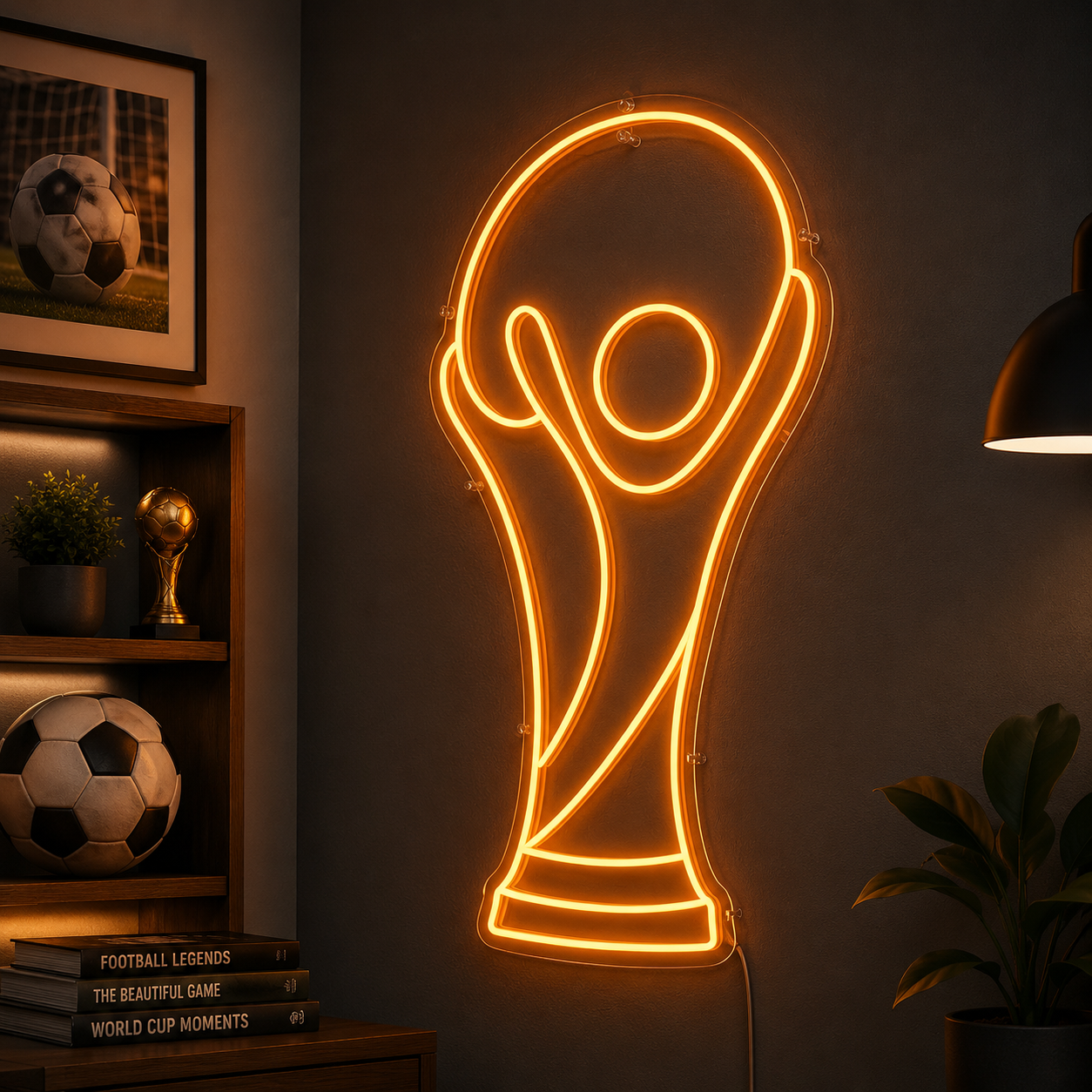 Soccer Trophy Indoor Wall LED Neon Sign main product image