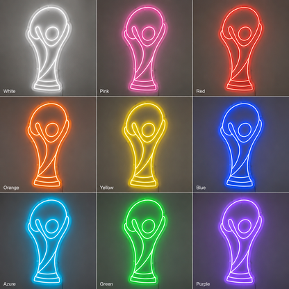 Soccer Trophy Indoor Wall LED Neon Sign color grid