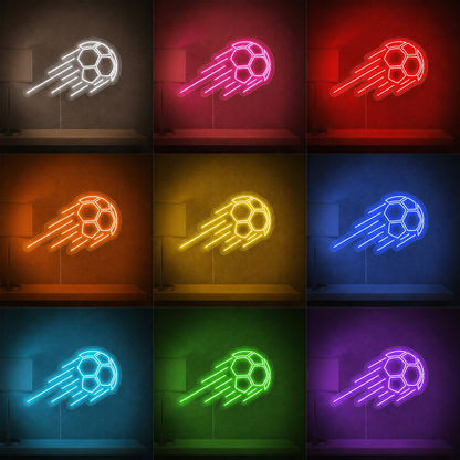 Soccer Wall Decor Game Room LED Neon Sign color grid