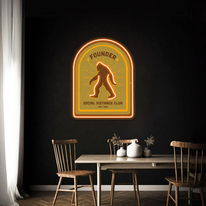 Social Distance Club Founder For Bar Wall Decor Artwork Neon Wall Signs