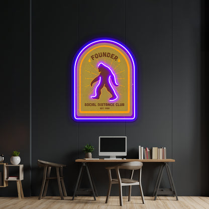 Social Distance Club Founder For Bar Wall Decor Artwork Neon Wall Signs