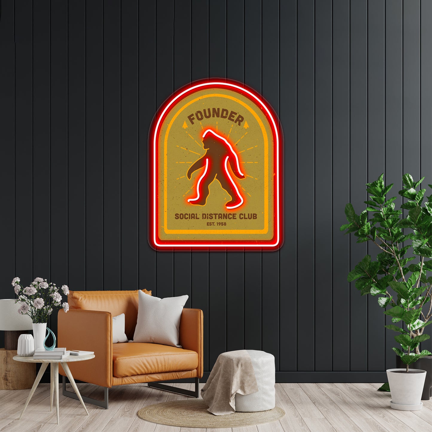 Social Distance Club Founder For Bar Wall Decor Artwork Neon Wall Signs