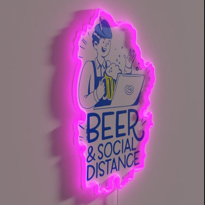 Social Distancing Oktoberfest Coronavirus Lockdown Rgb Led Neon Sign - Shineneon