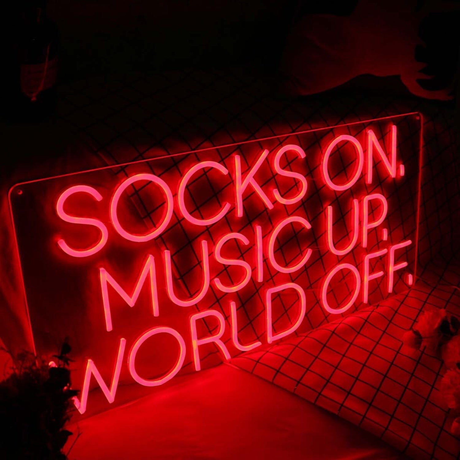 Socks On Music Up World Off Red Neon Sign For Relaxation | Shineneon