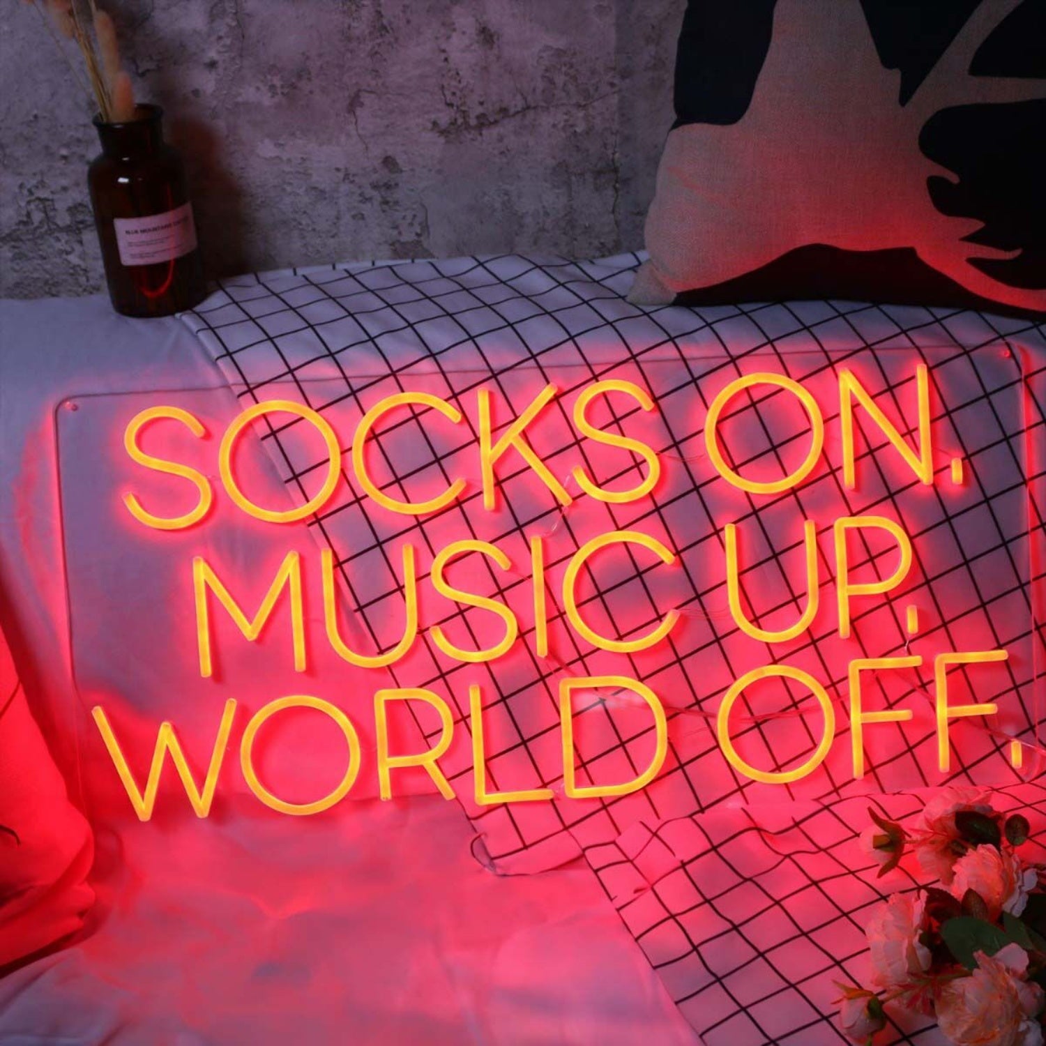 Socks On Music Up World Off Red Neon Sign For Relaxation | Shineneon
