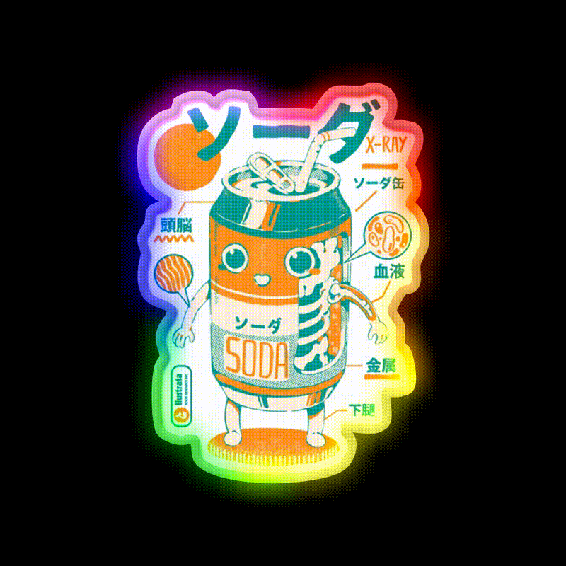 Soda Can X Ray Beer Bar Decor Led Neon Sign Rgb Color - LED neon sign close-up detail