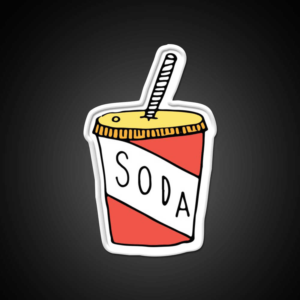 Soda Cup Doodle Fast Food Led Neon Sign For Burger Place Rgb Color - Shineneon