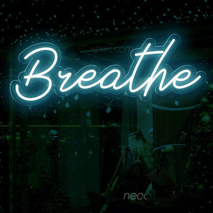 Soft Glow Light Blue Breathe Led Neon Sign Yoga Meditation Decor | Shineneon