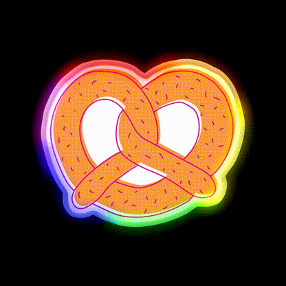 Soft Pretzel Snack Food Led Neon Sign Rgb Color - LED neon sign close-up detail