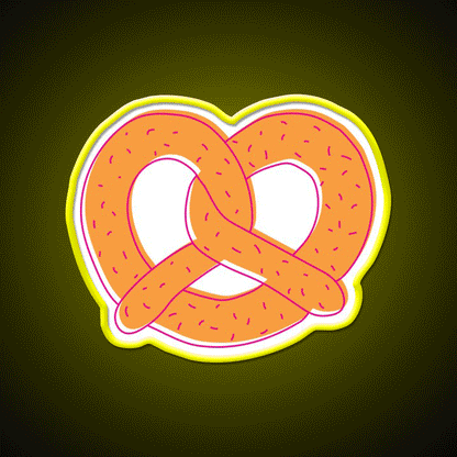 Soft Pretzel Snack Food Led Neon Sign Rgb Color - Custom LED neon sign front view