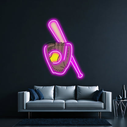 Softball Artwork Inexpensive Custom Neon Signs