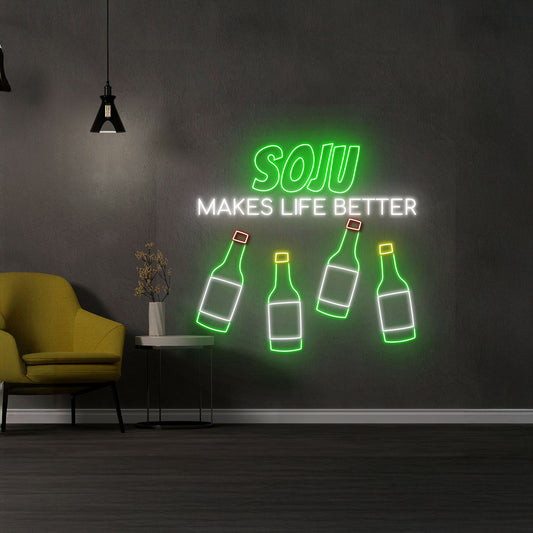 Soju Makes Life Better Neon Sign