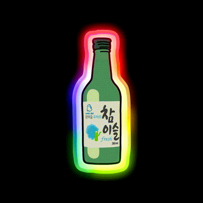 Soju Snack Food Led Neon Sign Rgb Color - LED neon sign close-up detail