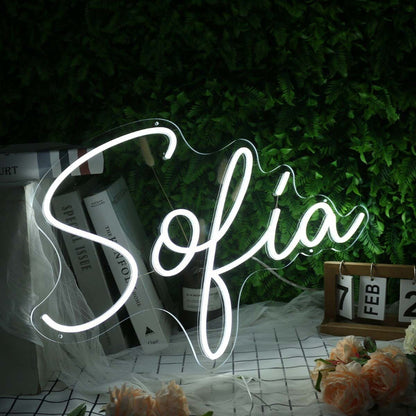 Sokia White Name Led Neon Sign - Shineneon
