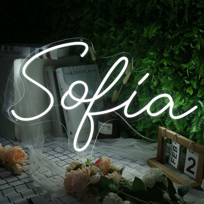 Sokia White Name Led Neon Sign - Shineneon