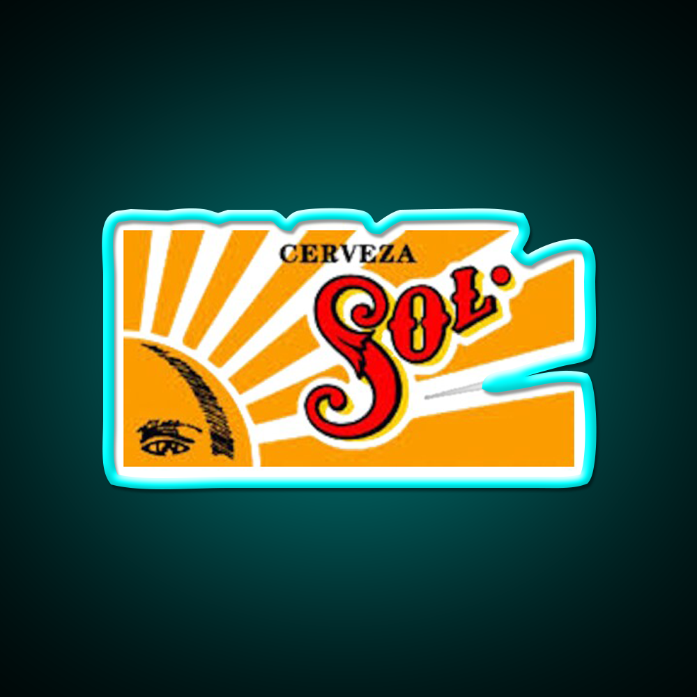 Sol Cerveza Beer Bar Decor Led Neon Sign Rgb Color - Size and dimension reference