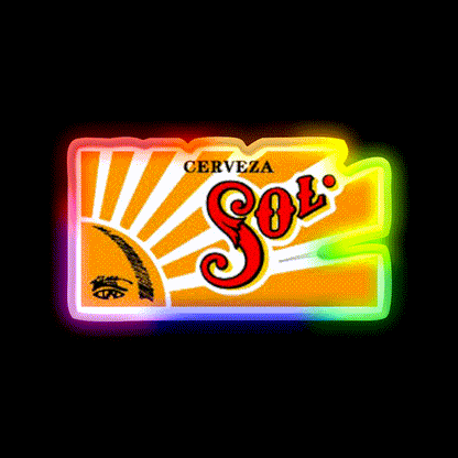Sol Cerveza Beer Bar Decor Led Neon Sign Rgb Color - LED neon sign close-up detail