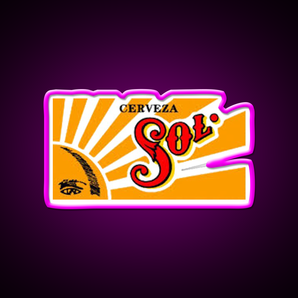 Sol Cerveza Beer Bar Decor Led Neon Sign Rgb Color - Neon sign mounted on wall in room
