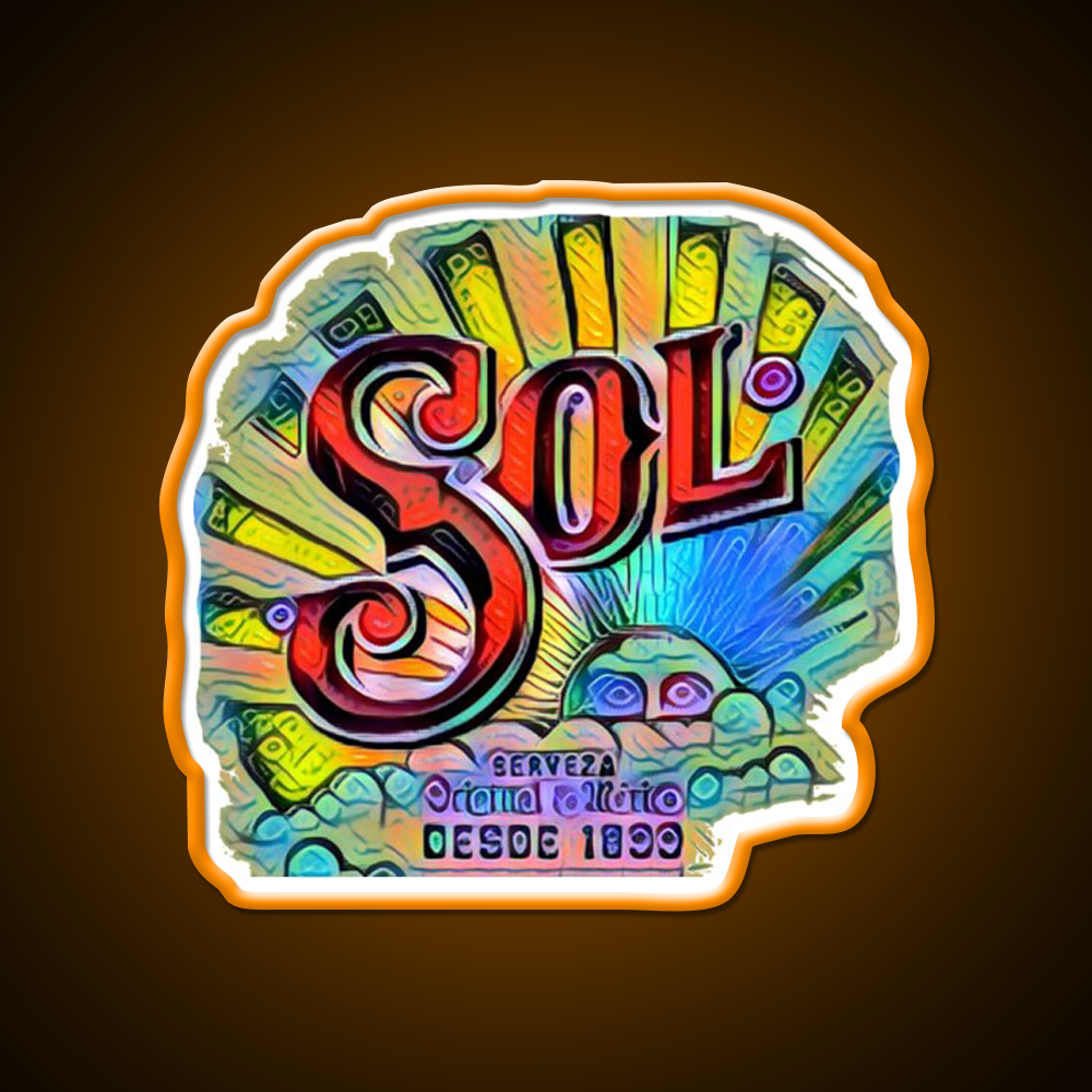 Sol Cerveza Beer Bar Decor Led Neon Sign Wall Art Rgb Color - LED neon sign view 6
