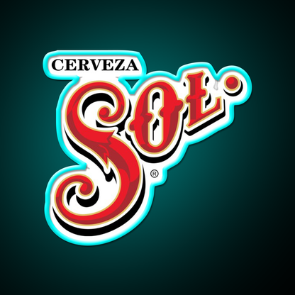 Sol Mexican Beer Bar Decor Led Neon Sign Rgb Color - Size and dimension reference
