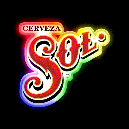 Sol Mexican Beer Bar Decor Led Neon Sign Rgb Color - LED neon sign close-up detail