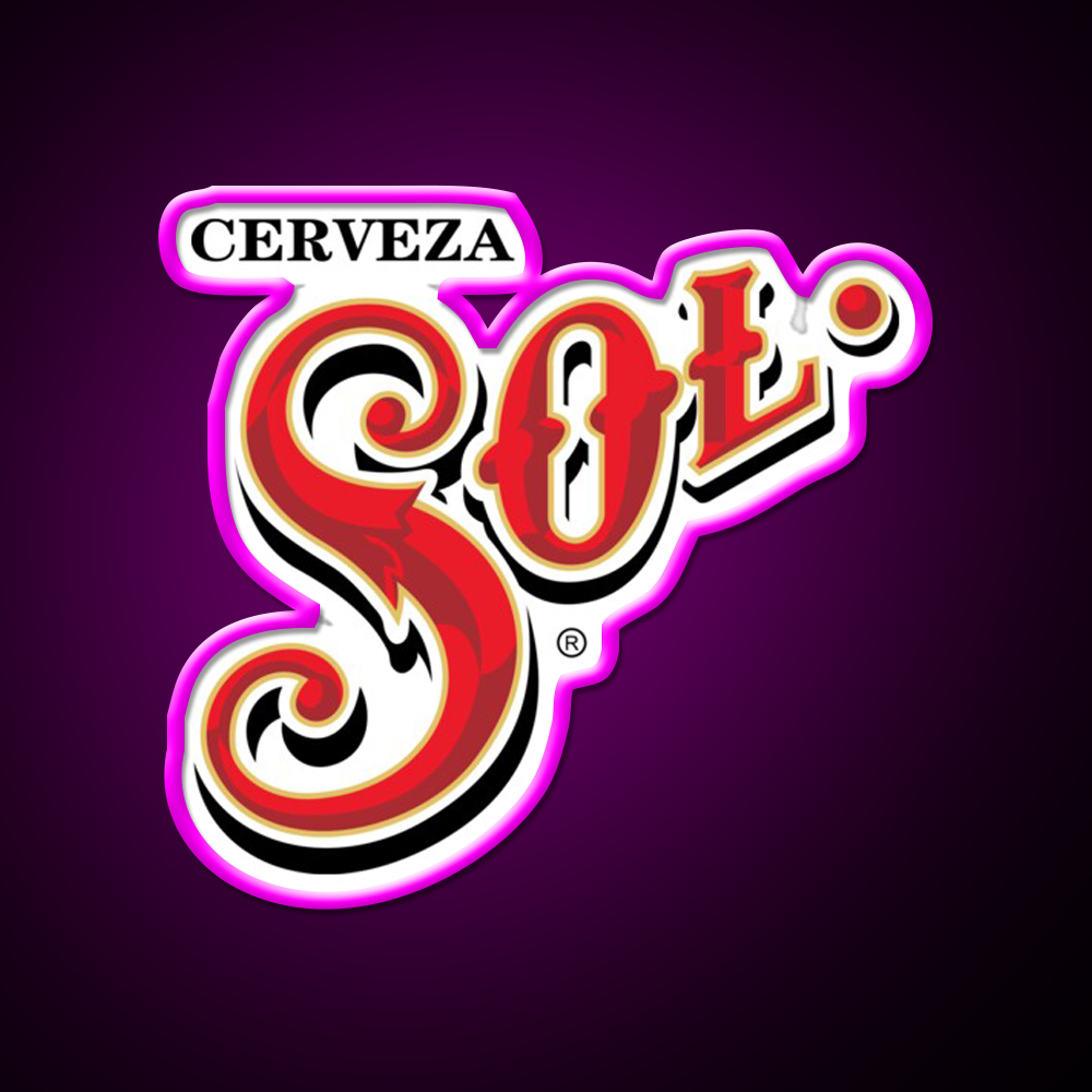 Sol Mexican Beer Bar Decor Led Neon Sign Rgb Color - Neon sign mounted on wall in room