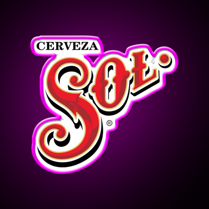 Sol Mexican Beer Bar Decor Led Neon Sign Rgb Color - Neon sign mounted on wall in room