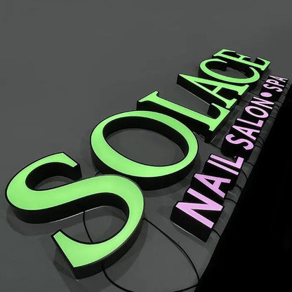 Solace Nail Salon 3D Frontlit Channel Letters Led Light Sign - Shineneon