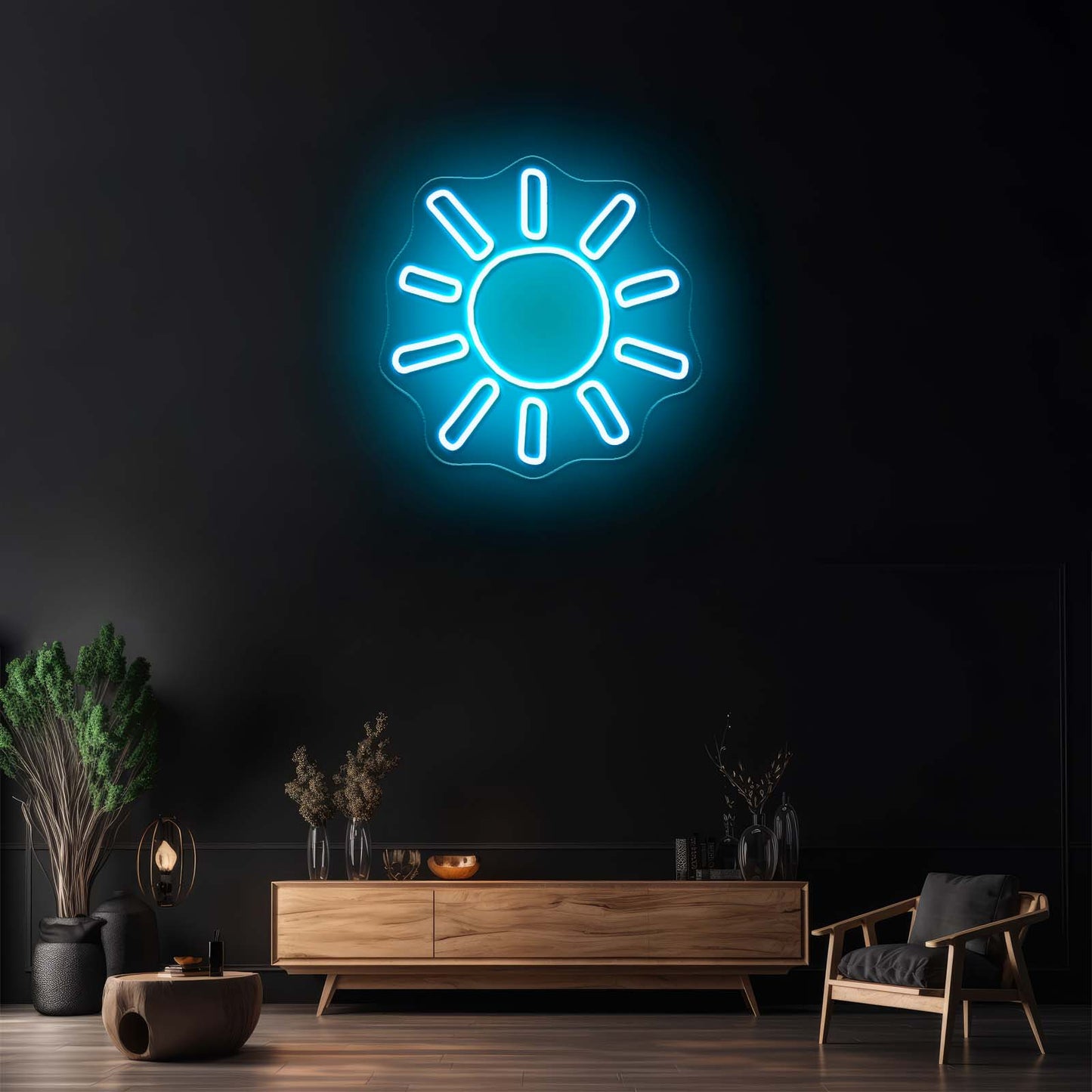 Solar Burst Sunny Led Neon Signs Wall Art