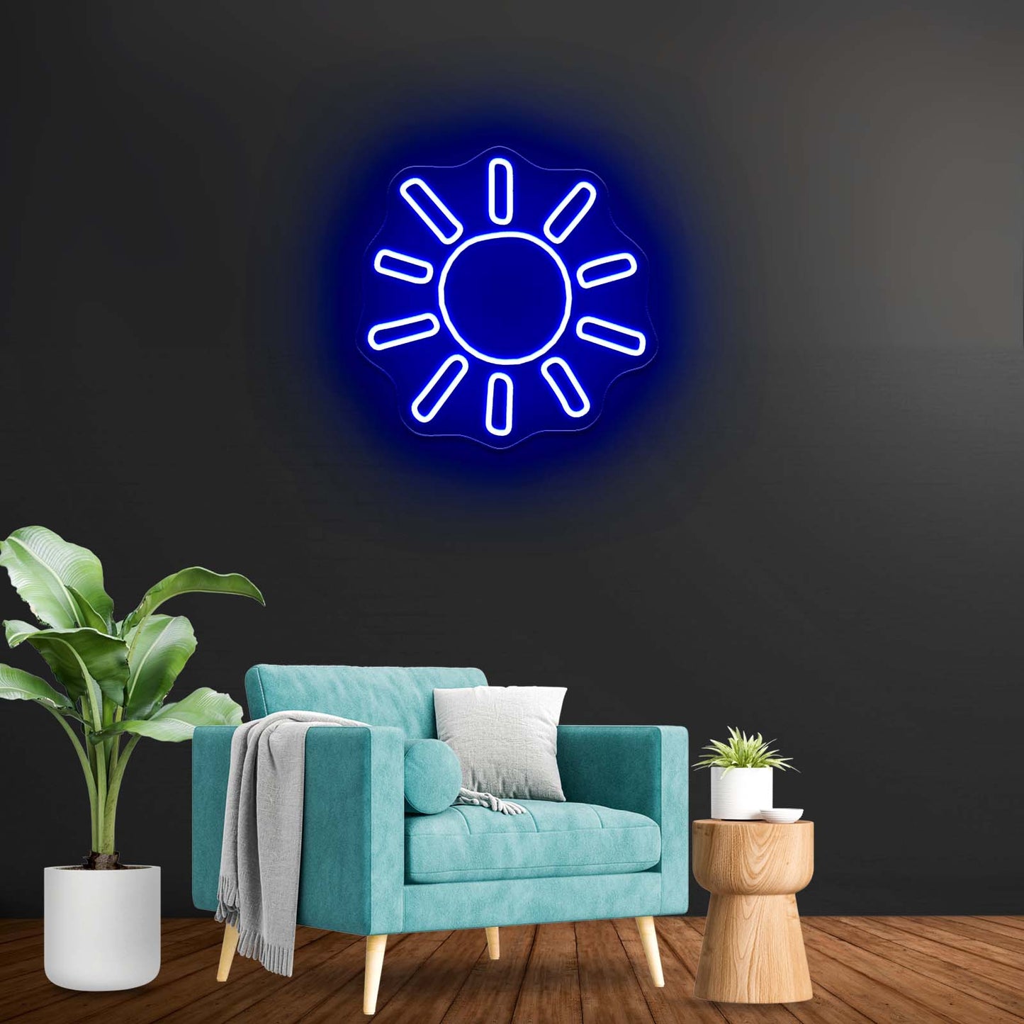 Solar Burst Sunny Led Neon Signs Wall Art