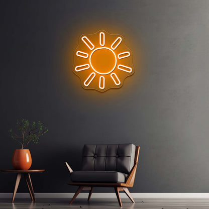 Solar Burst Sunny Led Neon Signs Wall Art