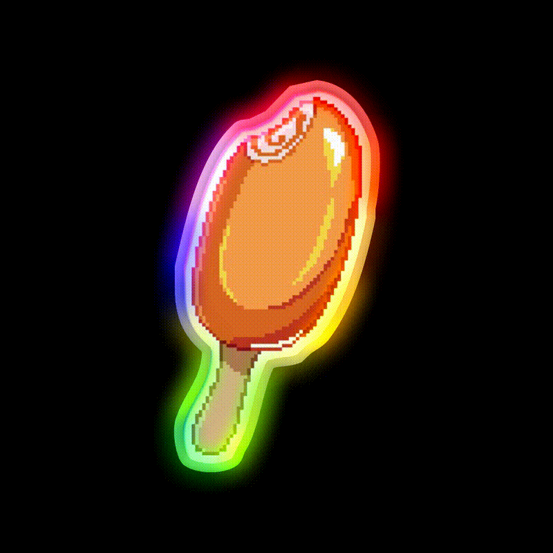 Solero Ice Cream Pixel Art Snack Food Led Neon Sign Rgb Color - LED neon sign close-up detail