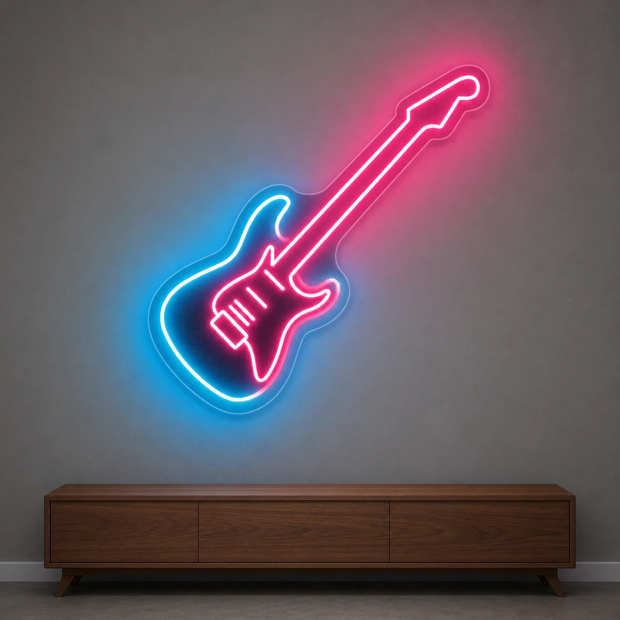 Solid Body Electric Guitar LED Neon Sign Garage Man Cave Neon Sign size image